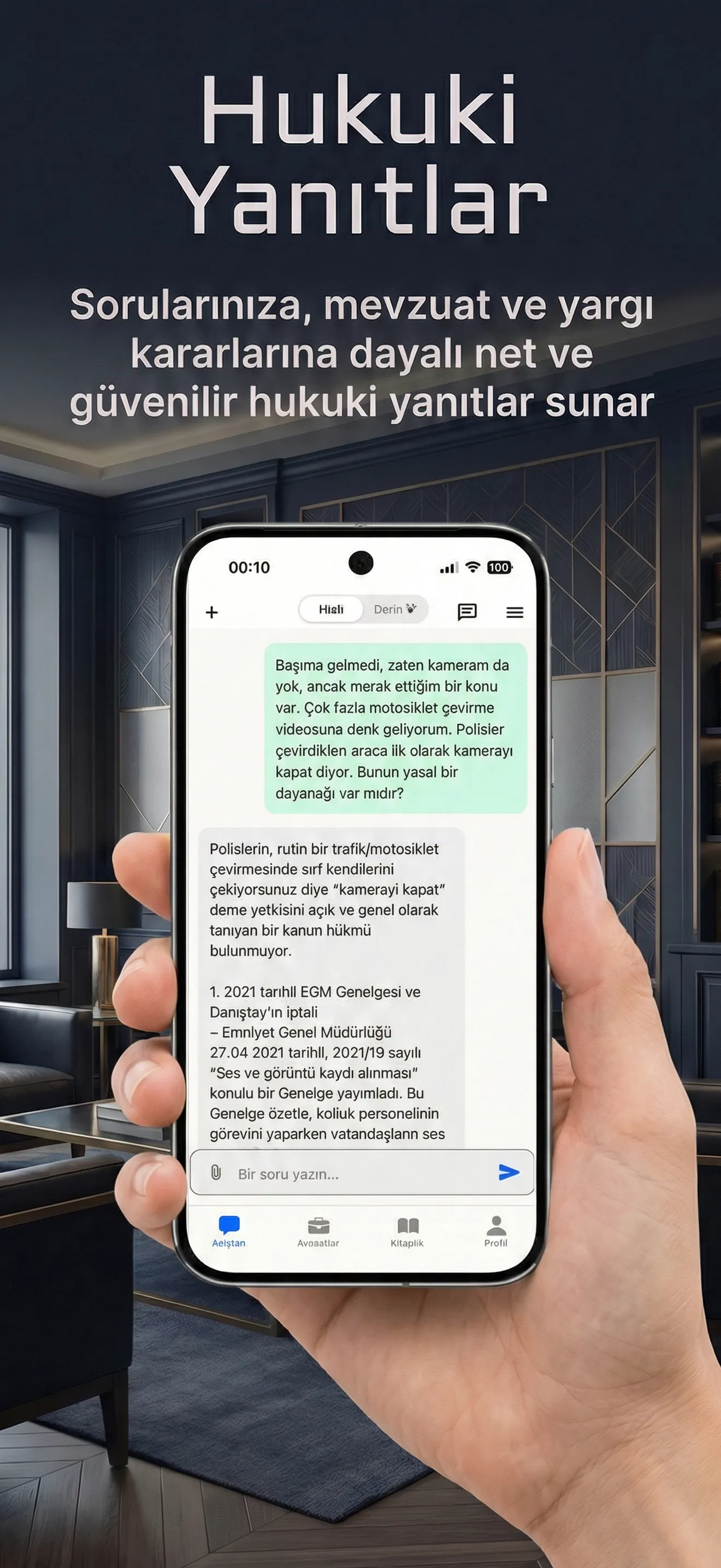 Avukatım Uygulaması Ekran Görüntüsü - Yapay Zeka Sohbeti