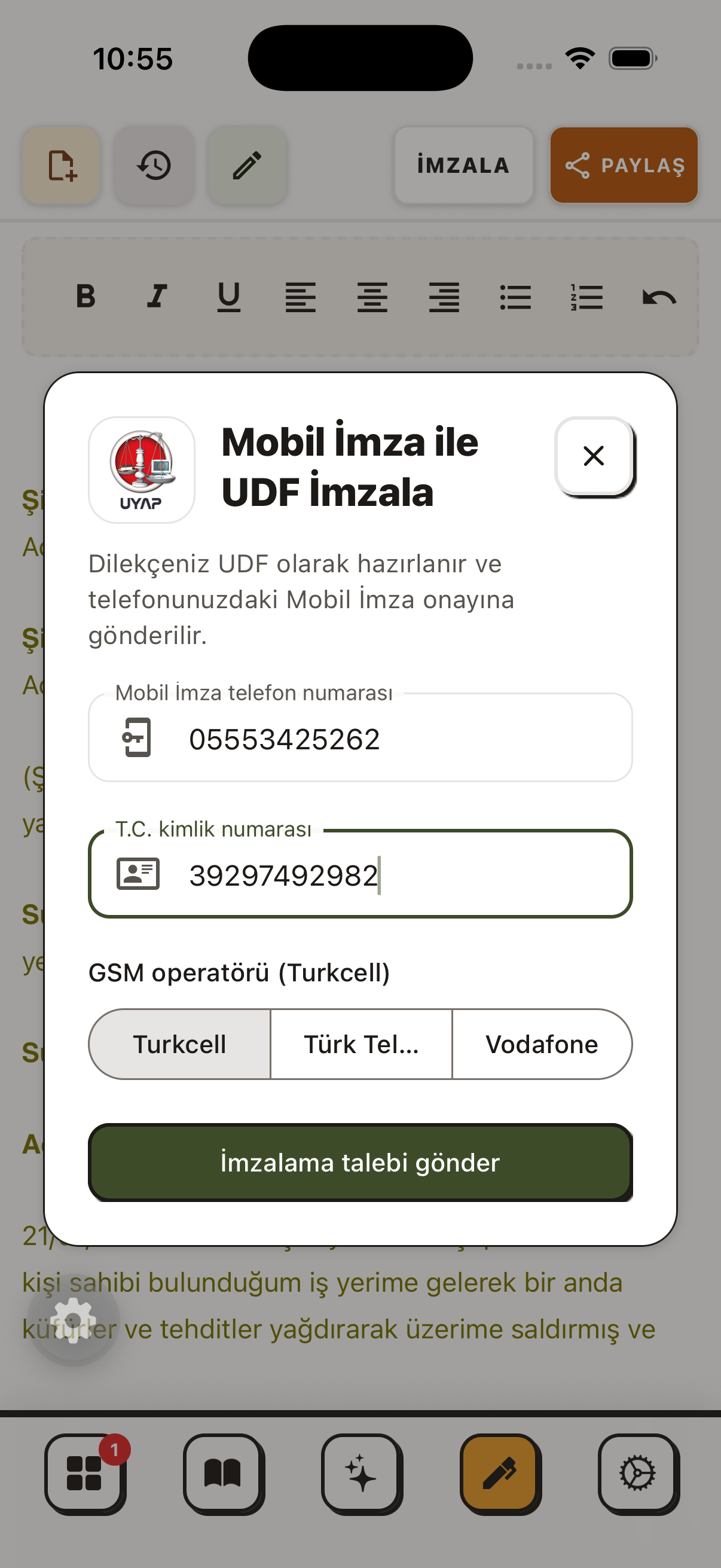 Avukatım YZ Ekran Görüntüsü 1